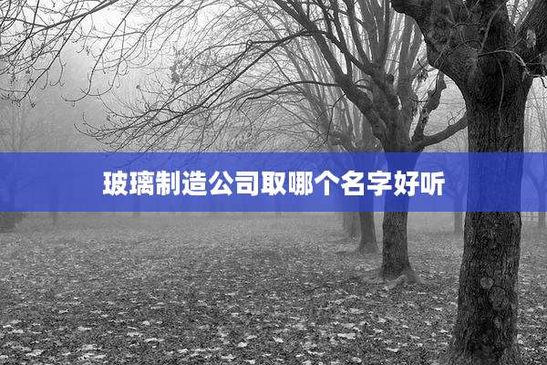 玻璃制造公司取哪个名字好听