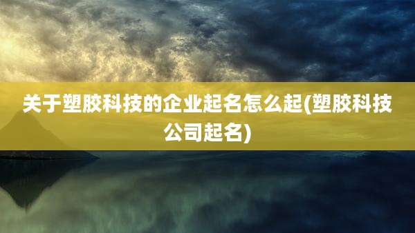 关于塑胶科技的企业起名怎么起(塑胶科技公司起名)