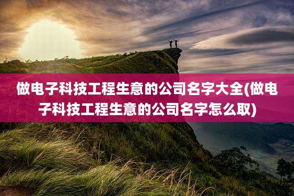 做电子科技工程生意的公司名字大全(做电子科技工程生意的公司名字怎么取)
