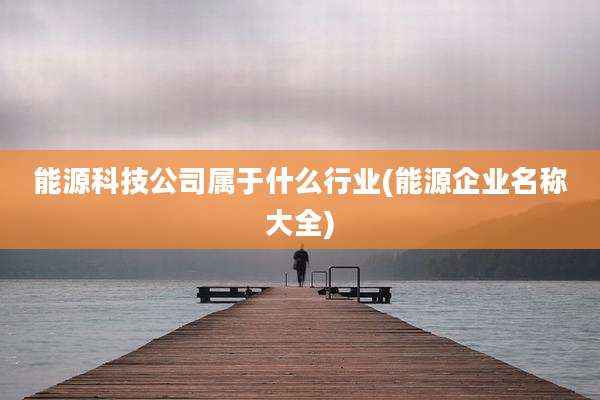 能源科技公司属于什么行业(能源企业名称大全)