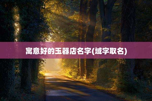 寓意好的玉器店名字(域字取名)