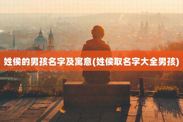 姓侯的男孩名字及寓意(姓侯取名字大全男孩)