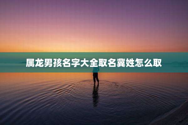 属龙男孩名字大全取名冀姓怎么取
