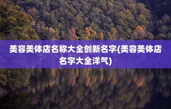 美容美体店名称大全创新名字(美容美体店名字大全洋气)