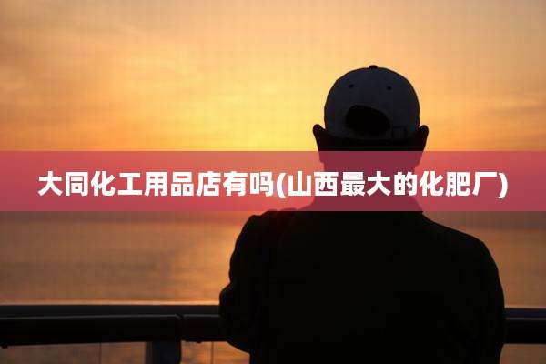 大同化工用品店有吗(山西最大的化肥厂)