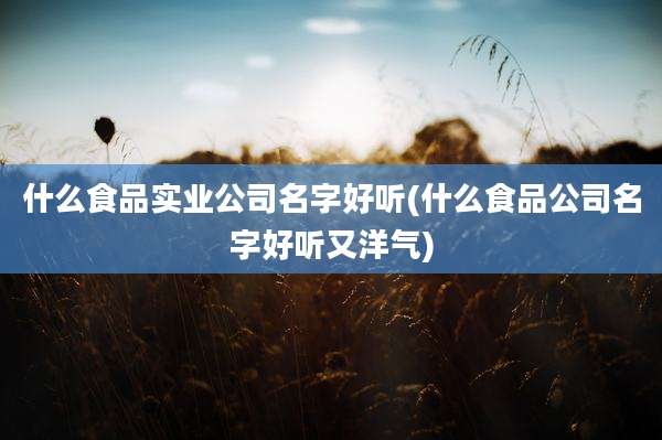 什么食品实业公司名字好听(什么食品公司名字好听又洋气)