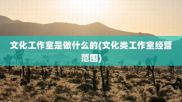 文化工作室是做什么的(文化类工作室经营范围)