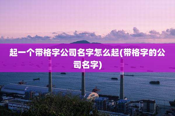 起一个带格字公司名字怎么起(带格字的公司名字)