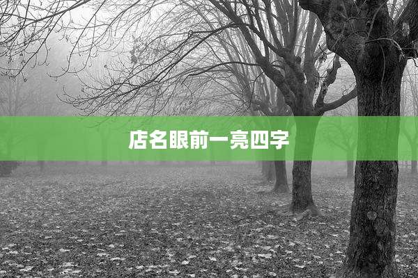 店名眼前一亮四字