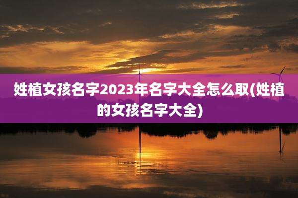 姓植女孩名字2023年名字大全怎么取(姓植的女孩名字大全)