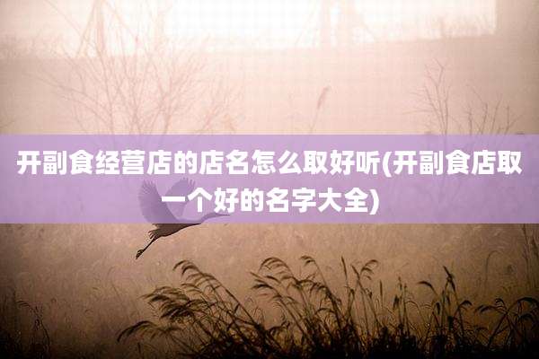 开副食经营店的店名怎么取好听(开副食店取一个好的名字大全)