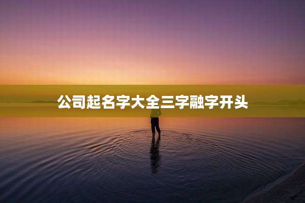 公司起名字大全三字融字开头