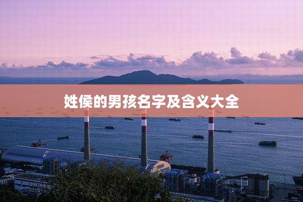 姓侯的男孩名字及含义大全