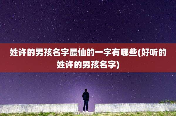 姓许的男孩名字最仙的一字有哪些(好听的姓许的男孩名字)