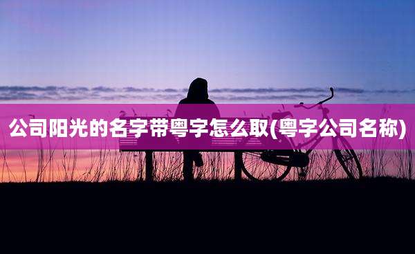 公司阳光的名字带粤字怎么取(粤字公司名称)
