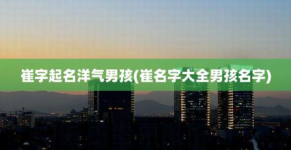 崔字起名洋气男孩(崔名字大全男孩名字)