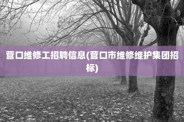 营口维修工招聘信息(营口市维修维护集团招标)