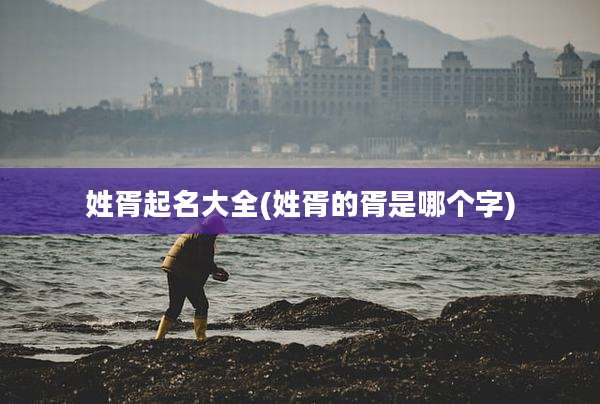 姓胥起名大全(姓胥的胥是哪个字)
