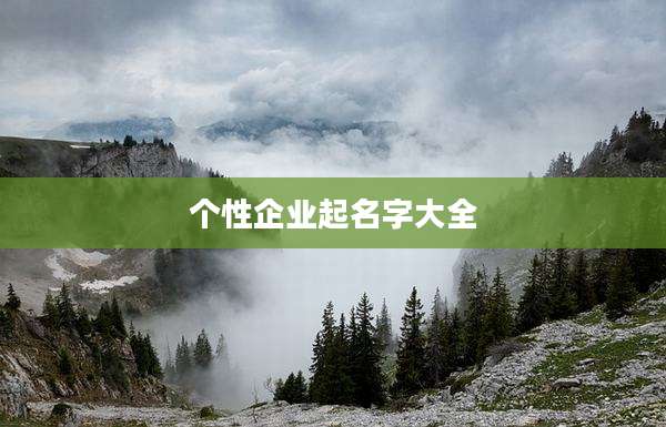 个性企业起名字大全