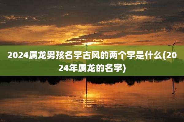 2024属龙男孩名字古风的两个字是什么(2024年属龙的名字)