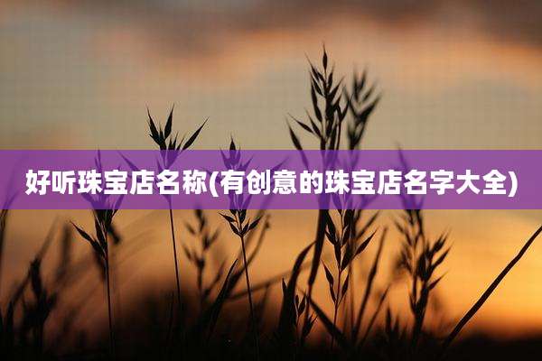 好听珠宝店名称(有创意的珠宝店名字大全)