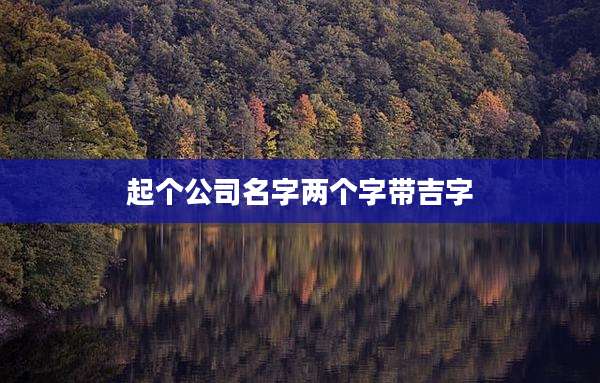 起个公司名字两个字带吉字