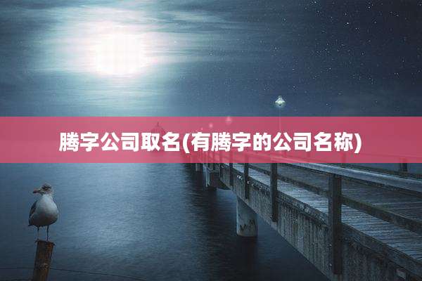腾字公司取名(有腾字的公司名称)