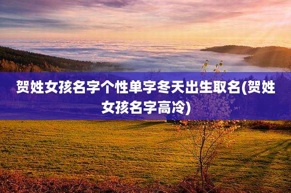 贺姓女孩名字个性单字冬天出生取名(贺姓女孩名字高冷)