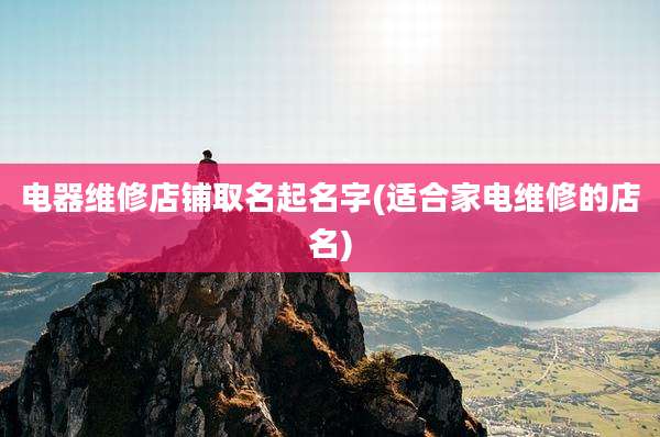 电器维修店铺取名起名字(适合家电维修的店名)