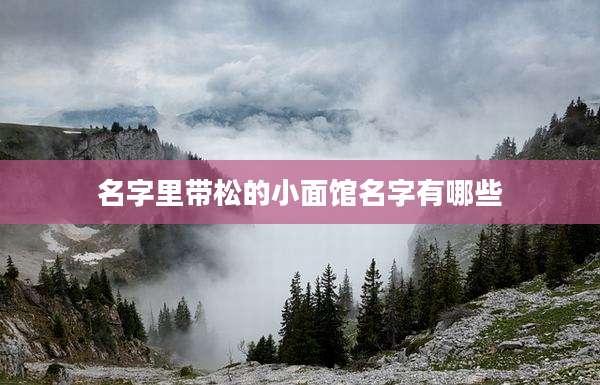 名字里带松的小面馆名字有哪些