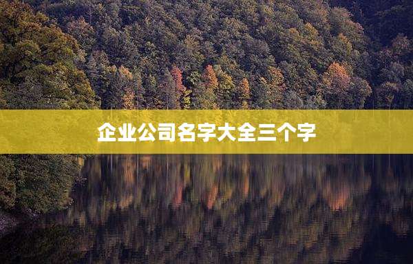 企业公司名字大全三个字
