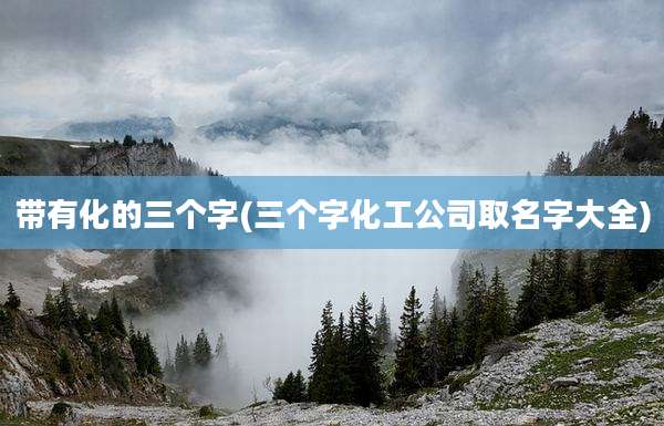 带有化的三个字(三个字化工公司取名字大全)