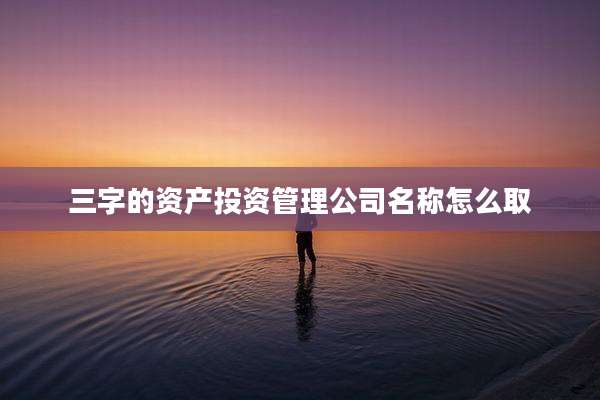 三字的资产投资管理公司名称怎么取