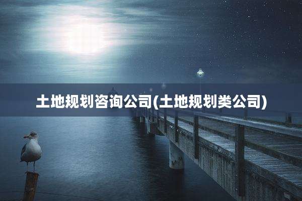 土地规划咨询公司(土地规划类公司)