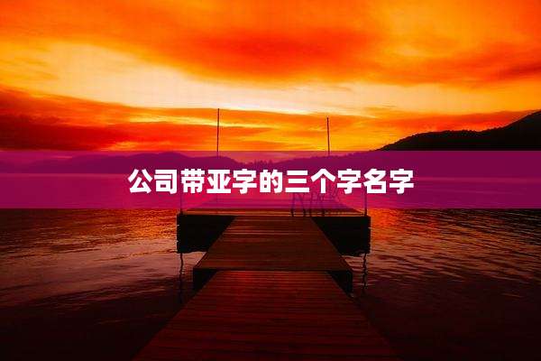 公司带亚字的三个字名字