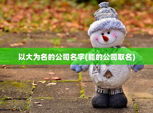 以大为名的公司名字(能的公司取名)
