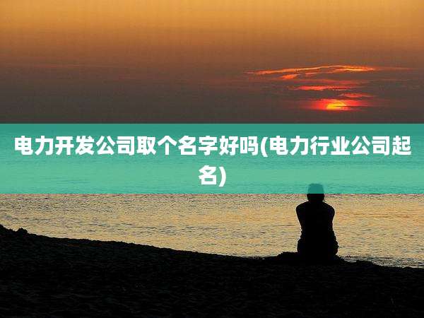 电力开发公司取个名字好吗(电力行业公司起名)