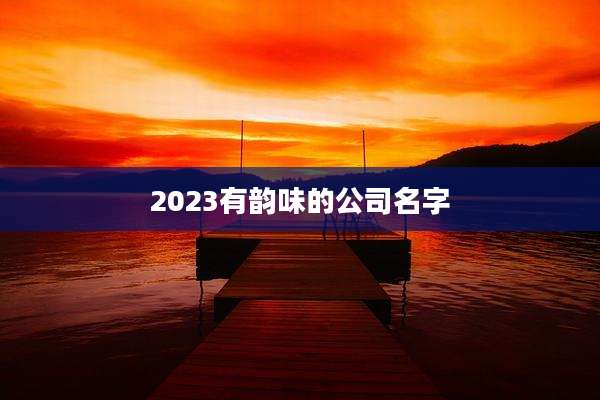 2023有韵味的公司名字