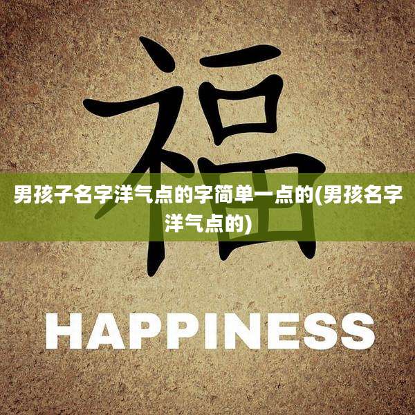 男孩子名字洋气点的字简单一点的(男孩名字洋气点的)