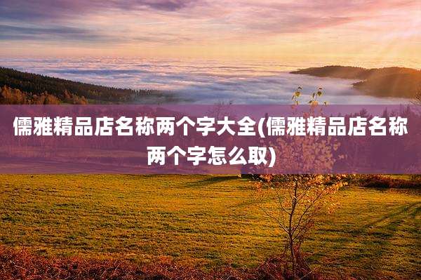 儒雅精品店名称两个字大全(儒雅精品店名称两个字怎么取)