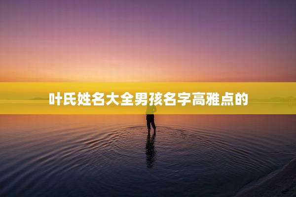 叶氏姓名大全男孩名字高雅点的