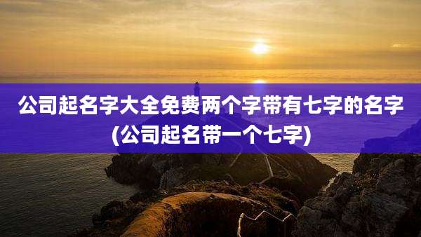 公司起名字大全免费两个字带有七字的名字(公司起名带一个七字)