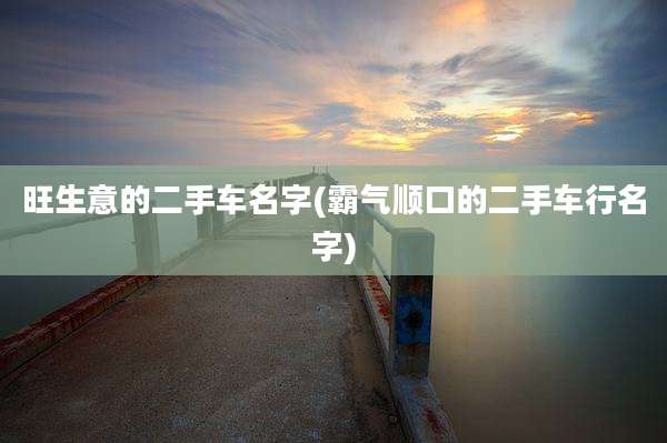 旺生意的二手车名字(霸气顺口的二手车行名字)