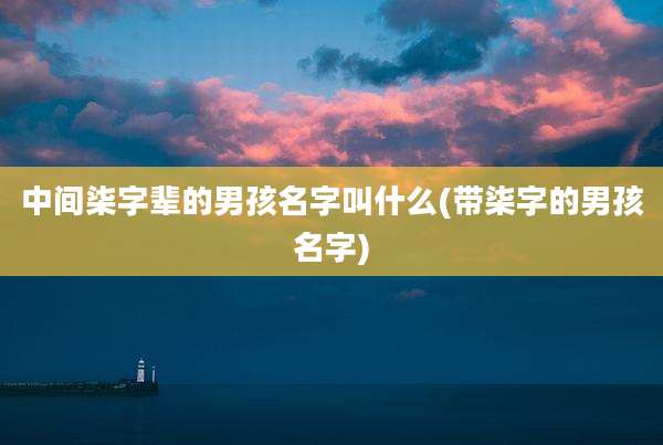 中间柒字辈的男孩名字叫什么(带柒字的男孩名字)
