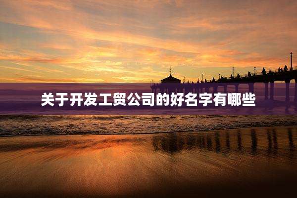 关于开发工贸公司的好名字有哪些