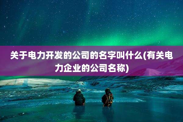 关于电力开发的公司的名字叫什么(有关电力企业的公司名称)