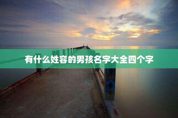 有什么姓容的男孩名字大全四个字
