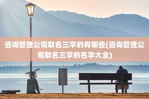 咨询管理公司取名三字的有哪些(咨询管理公司取名三字的名字大全)