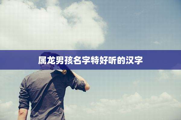 属龙男孩名字特好听的汉字