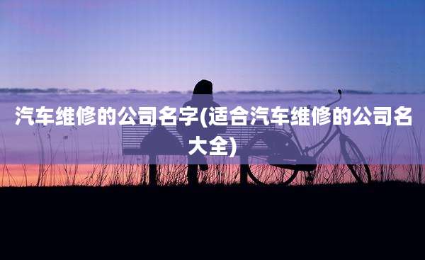 汽车维修的公司名字(适合汽车维修的公司名大全)